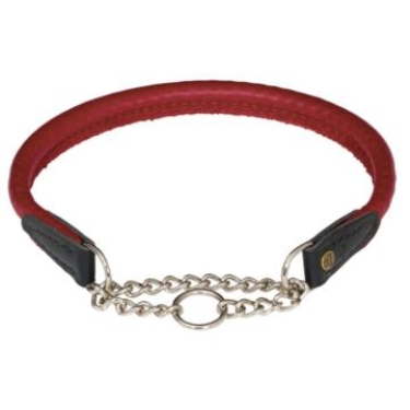 AKAH Elchleder-Kettenhalsband 45cm, Rot