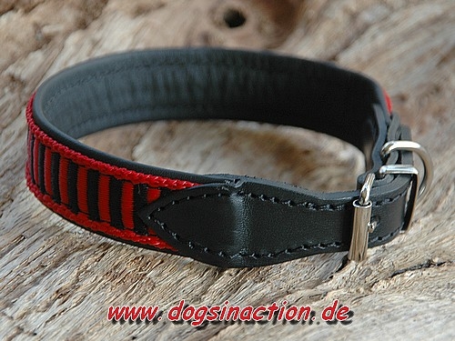 Halsband Schwarz/Rot, 40cm