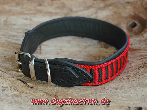 Halsband Schwarz/Rot, 50cm