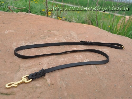 Fettlederleine, geflochten, 12mm x 135cm mit Ring