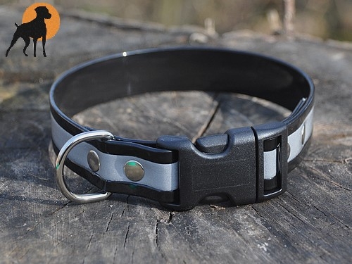 HWP Biothane Reflect Halsband 25mm, mit PVC Verschluß
