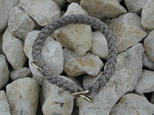 G2 Tauwerk Halsband Basic, rund geflochten, mit Zugstop, Rehgrau