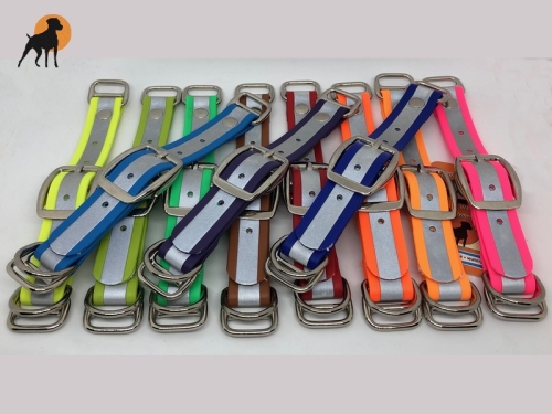 Biothane Beta Reflect Paracord Adapter 25mm mit Dornschnalle rund, chrom