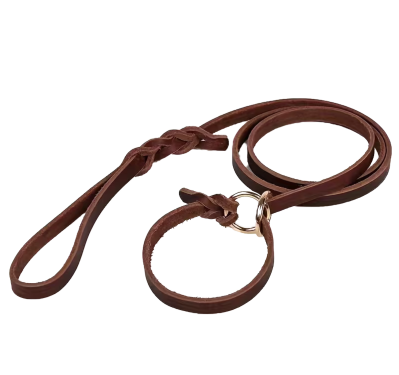 HWP Retrieverleine / Agilityleine aus Softleder, geflochten, ca. 15mm x 150cm