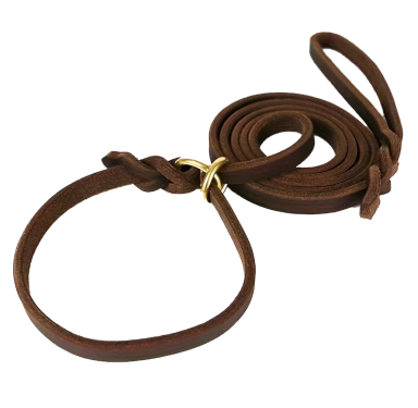 HWP Retrieverleine / Agilityleine aus Softleder, geflochten, ca. 15mm x 150cm