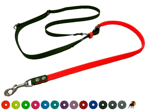 HWP Führ- und Ausbildungsleine HEXA SuperGrip 16mm mit Bolzenkarabiner