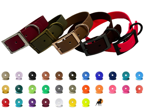 Biothane Beta Halsband mit Dornschnalle eckig, Breite: 25mm