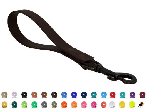 Biothane Beta Antik Kurzführer 19mm x 25cm m.HS, Karabiner Altkupfer