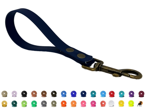 Biothane Beta Antik Kurzführer 19mm x 25cm m.HS, Karabiner Altmessing