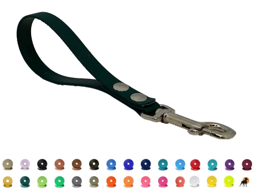 Biothane Beta Kurzführer 16mm x 25cm m. HS, Karabiner verchromt
