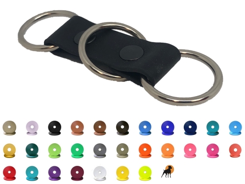 Biothane Adapter für Paracord 25mm Zugstop, Ringe verchromt