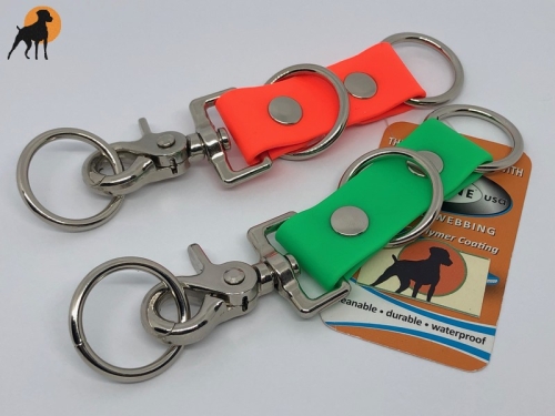 Biothane Adapter für Paracord 25mm Zugstop mit Snap-Haken, chrom