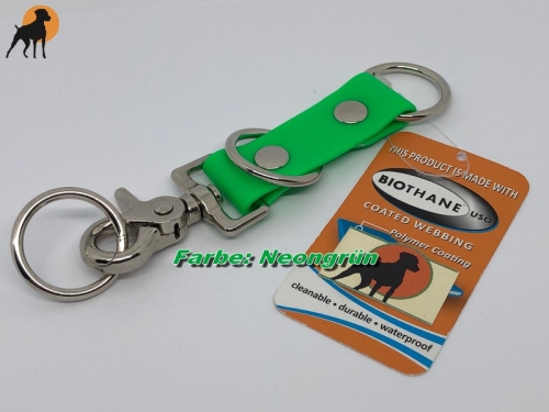 Biothane Adapter für Paracord 25mm Zugstop mit Snap-Haken, chrom