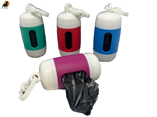 Kotbeutelspender PVC, mit Clip, inkl. 1 Rolle a 20 Beutel