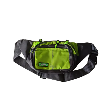 Beuteltasche mit Reißverschluß, grün/schwarz