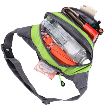 Beuteltasche mit Reißverschluß, grün/schwarz