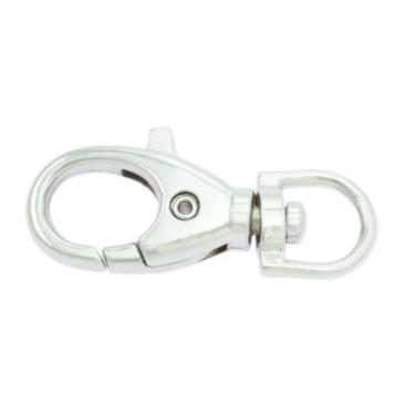 Karabinerhaken 39mm für Pfeifenbänder, Verchromt