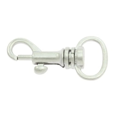 Karabinerhaken 34mm für Pfeifenbänder, Verchromt