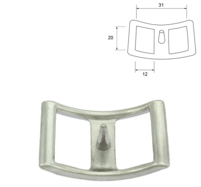 Conwayschnalle 20mm, Verchromt