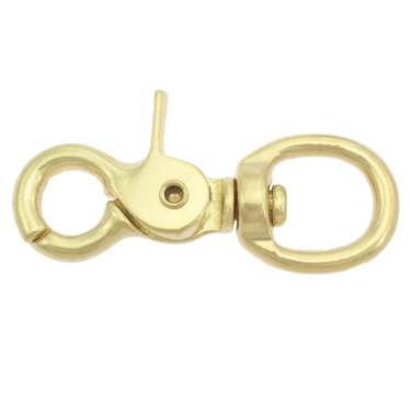 Scherenkarabiner für Seile 69mm - Messing Poliert