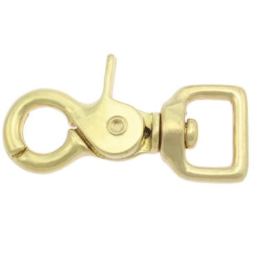 Scherenkarabiner für Gurtbänder, 60mm - Messing Poliert