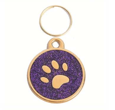 Hundemarke Pfote, 27mm, goldfarben