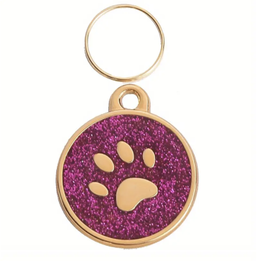 Hundemarke Pfote, 27mm, goldfarben
