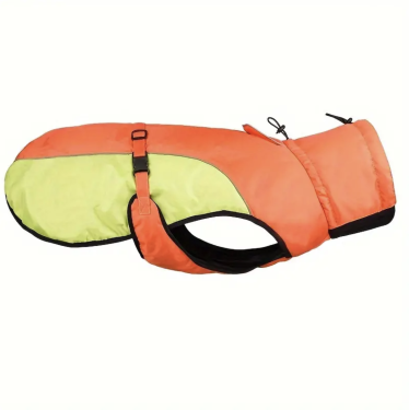 Hundemantel signalorange/signalgelb, wasserabweisend