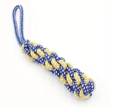 HWP Dog Toy Spieldummy mit Griffschlaufe, ca. 30cm, blau-gelb