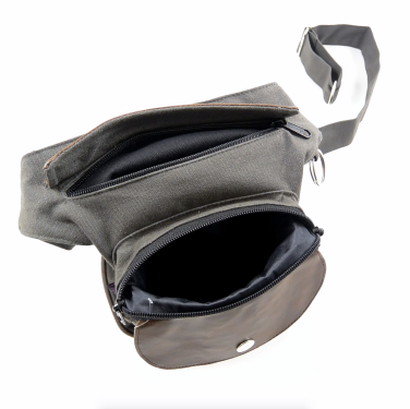Gürteltasche HUNTING, Canvas, mit Pfote+Herz, Dunkelbraun