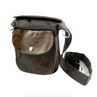 Gürteltasche HUNTING, Canvas, mit Pfote+Herz, Dunkelbraun