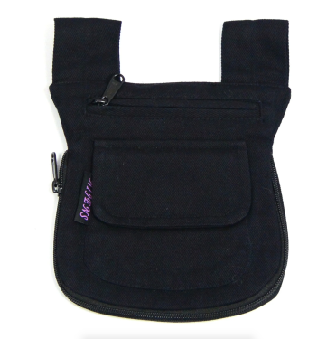 Paiten Stoff-Beuteltasche mit Gürtelschlaufen in Schwarz Uni