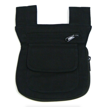 Paiten Stoff-Beuteltasche mit Gürtelschlaufen in Schwarz Uni
