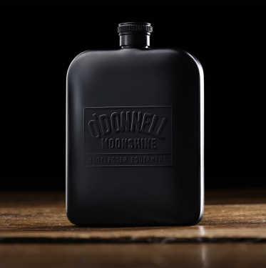 O´Donnell Edelstahl-Flachmann 180ml, schwarz