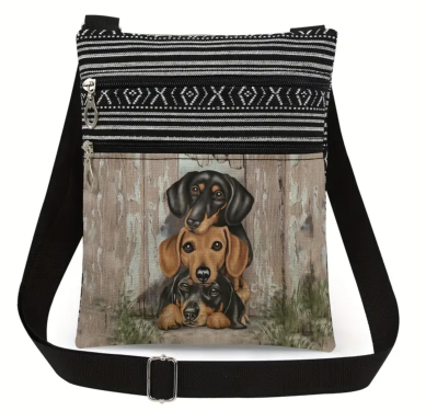 Kleine Umhängetasche, Teckel 2, ca. 20x23,5x1cm