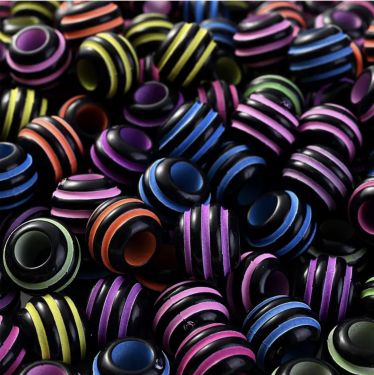 Acrylperle Alpha 12x9mm, Loch ca. 5mm, schwarz