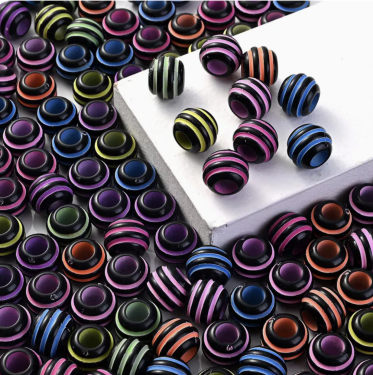 Acrylperle Alpha 12x9mm, Loch ca. 5mm, schwarz