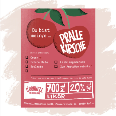 O'Donnell Moonshine Pralle Kirsche - Design-Edition 700ml, limitiert !!!!