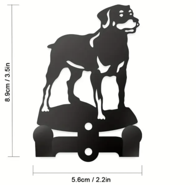 Schlüsselhaken Rottweiler, ca. 8,9 x 5,6cm, Metall, schwarz