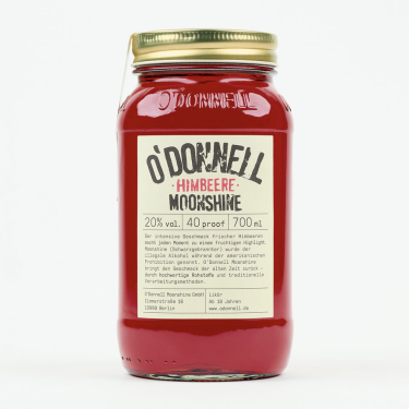 O'Donnell Moonshine Kombiset Himbeere 20% Vol. 700ml, mit Ausgießer