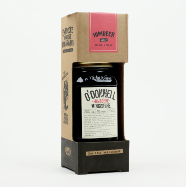 O'Donnell Moonshine Kombiset Himbeere 20% Vol. 700ml, mit Ausgießer