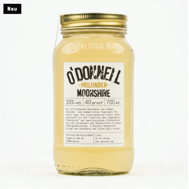 O´Donnell Moonshine Hollunder Likör - 20% vol., 700ml, ohne Ausgießer