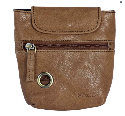 Nijens Baza 1064 Leckerli-Tasche / Hundekotbeutelspender aus Leder, hellbraun