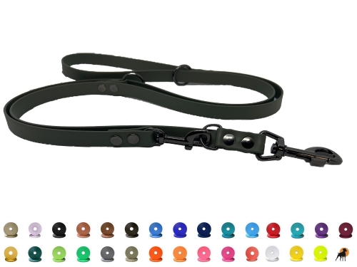 Biothane Beta Führleine 3-fach verstellbar, 19x230cm, Beschläge + Farbe nach Wahl !