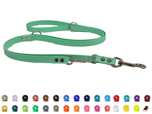 Biothane Beta Führleine 3-fach verstellbar, 19x230cm, Beschläge + Farbe nach Wahl !