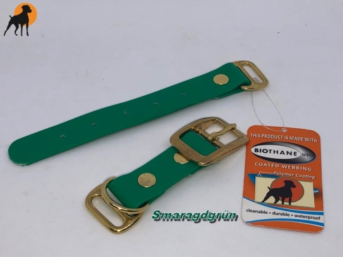 Biothane Beta Paracord Adapter 25mm mit Dornschnalle abgerundet, Messing