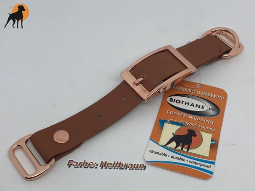 Biothane Beta Paracord Adapter 25mm mit Dornschnalle eckig, Rosegold