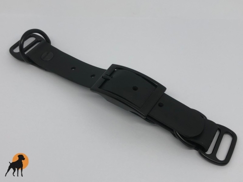 Biothane Beta Paracord Adapter 25mm mit Dornschnalle eckig, schwarz