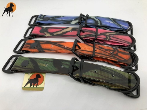 Biothane Camouflage Paracord Adapter 25mm mit Rollschnalle Schwarz