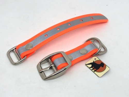 Biothane Reflect Paracord Adapter 25mm mit Dornschnalle rund, chrom